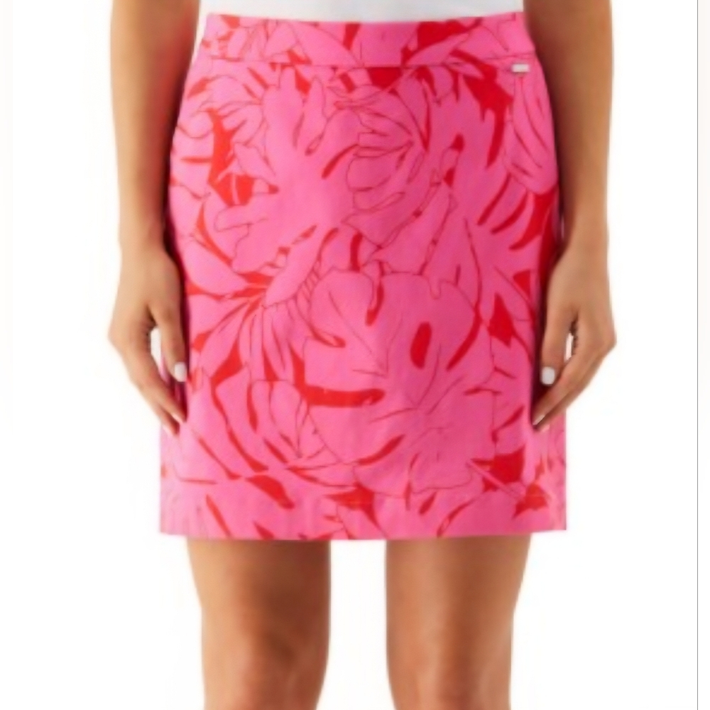 NWT XXL Skort Rafaella,Pink,Palm Leaf,Tropical,Beach, Vacation,Preppy,Athleisure